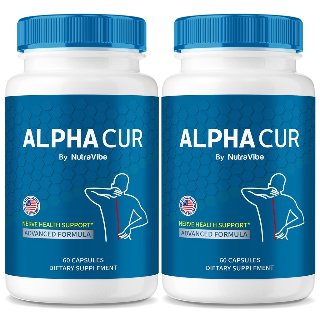 (2 Pack) AlphaCur Capsules, Alphacur for Neuropathy, All Natural AlphaCur Pills for Healthy Nerves, Premium Alpha Cur Pastillas, Review (120 Capsules)