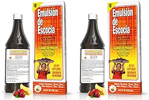 EMULSION DE ESCOCIA Strawberry/Banana 6.5 Oz. Cod Liver Oil (Pack of 2)