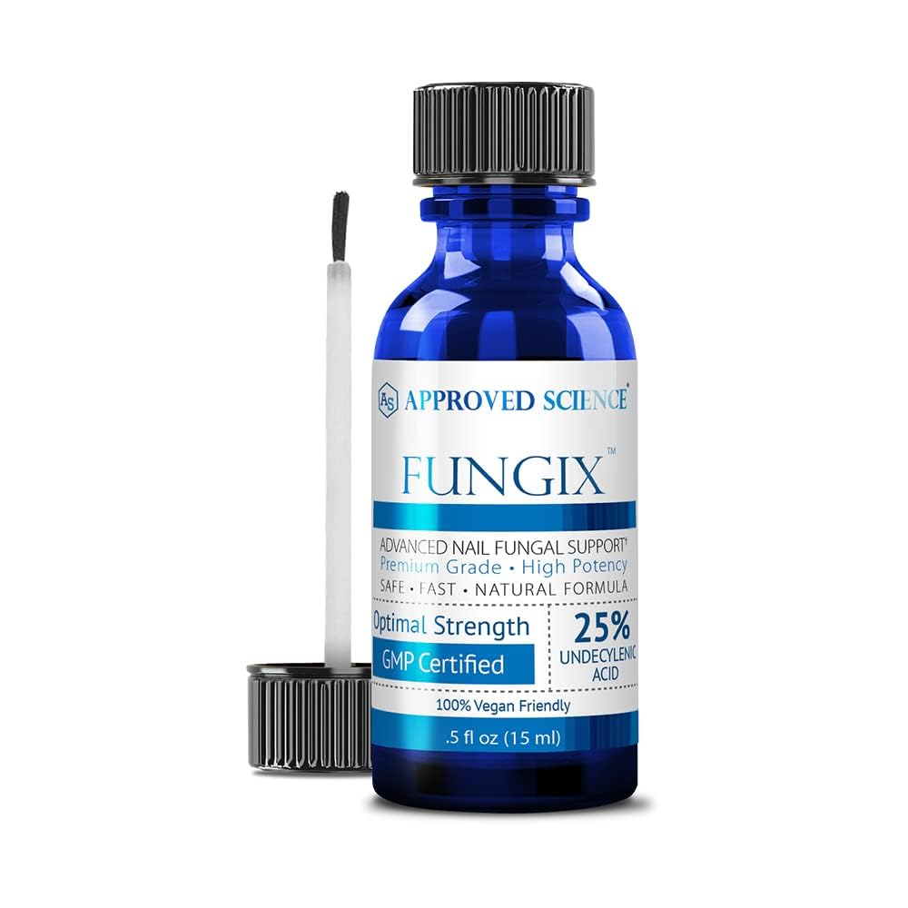 Fungix with 25% Undecylenic Acid, Antifungal Nail Solution with Tea Tree Oil, All Natural Best Fungus Toenail Treatment for Effective Results by Approved Science - Pack of 1