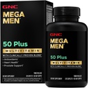 GNC Mega Men 50 Plus Multivitamin Caplets, Clinically Proven, Heart & Prostate Health, B Vitamins, Saw Palmetto, Memory, Vitamin D-3, 120 count