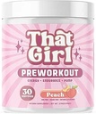That Girl Pre Workout for Women - Slay Your Gym Sesh with Pure Fire Energy & Mega Pumps - 100% Natural & Clean - Delish Peach Flavor - 30 Servings
