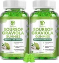 (2 Pack) Soursop Graviola Gummies - Soursop Leaves Extract w/Vitamin C, Zinc & Whole Natural Food for Immunity, Liver, Zzz & Antioxidant, Gluten Free, Vegan, 120 Gummies