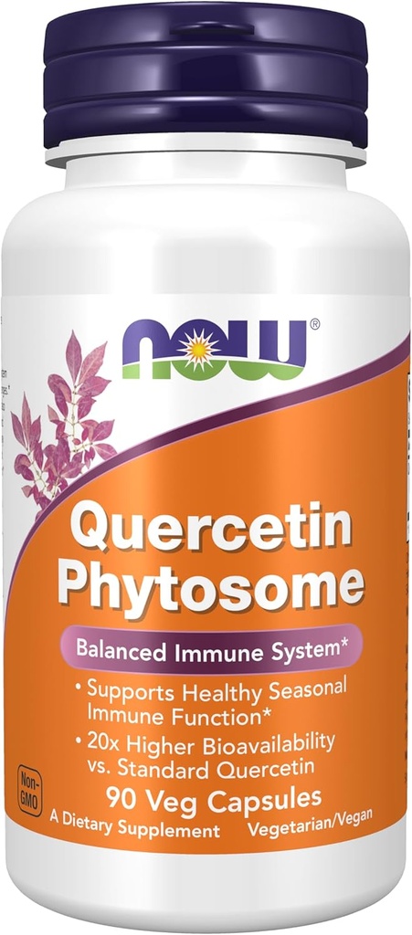 NOW Foods Supplements, Quercetin Phytosome 250mg, Balanced Immune System, 90 Vcaps