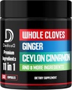 11in1 Cloves Supplement with Ginger, Ceylon Cinnamon and 8 Other More - Digestive, Immune System, Mood Support - 60 Capsules - 30 Days Supply