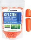 XPRS Nutra Size 2 Empty Capsules - 100 Count Empty Gelatin Capsules - Pills DIY Capsule Filling - Pure Bovine Pill Gel Caps for Do-It-Yourself Supplements (Orange)