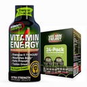 Vitamin Energy Workout+ Extra Strength Energy Shot Sour Apple 24 Pack, 260mg Natural Caffeine, Pre-Workout, B-Vitamins, Minerals, Endurance & Performance, Zero Sugar, Gluten-Free, Vegan, 1.93 fl oz