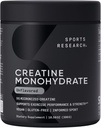 Sports Research Creatine Monohydrate - Gain Lean Muscle, Improve Performance and Strength and Support Workout Recovery - 5 g Micronized Creatine - 10.58 oz