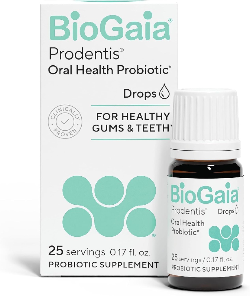 BioGaia Prodentis | Dental Probiotic Drops | Promotes Healthy Gums & Teeth | Defends Against Dental Problems | Replenishes Oral Microbiome | Improves Oral Health | Unflavored | 25 Day Supply