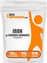BulkSupplements.com Ferrous Fumarate Powder - Essential Mineral, Iron Supplement for Men and Women - Gluten Free, 55mg per Serving, 100g (3.5 oz) (Pack of 1)