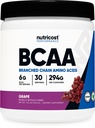 Nutricost BCAA Powder (Grape, 30 Servings) - Optimal 2:1:1 Ratio, Vegetarian, Non-GMO