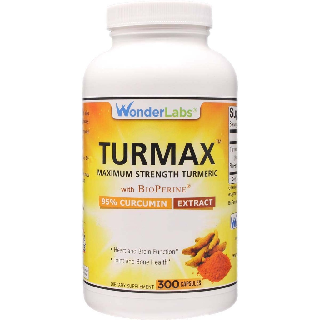 Maximum Strength Turmeric wit BioPerine - 95% Curcumin Extract, Formulated for Maximum Absorbsion (300)