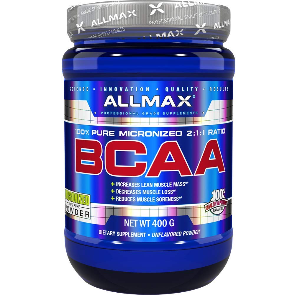 ALLMAX Essentials BCAA, Unflavored - 400 g Instantized 2:1:1 Powder - Helps Increase Muscle Mass & Reduce Soreness - Gluten & Soy Free - 80 Servings