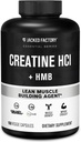 Jacked Factory Creatine HCL + HMB Capsules - Synergistic CON-CRET, myHMB, & Vitamin D Formula for Improved Growth, Strength, & Reduced Muscle Breakdown - 150 Capsules