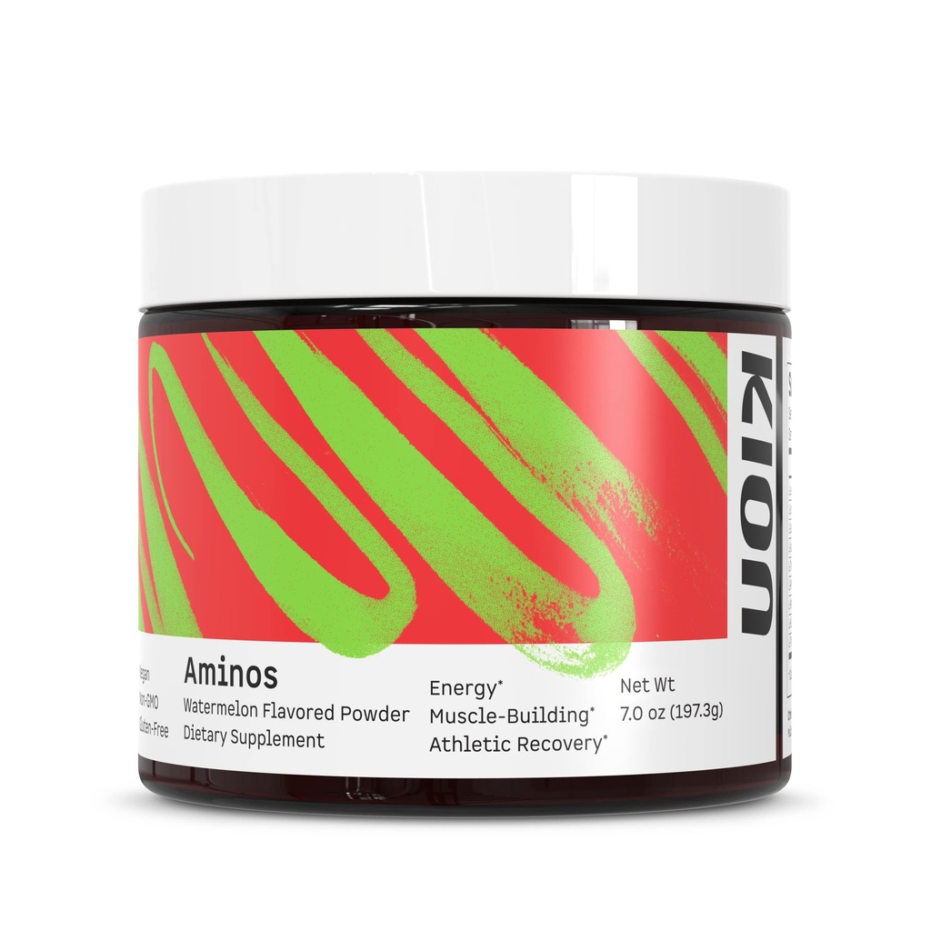 Kion Aminos Essential Amino Acids Powder - Essential Amino Acids Supplement for Muscle Recovery, Essential Amino Energy, EAAs Amino Acids Powder, BCAA EAA, BCAAs Amino Acids - 30 Servings, Watermelon