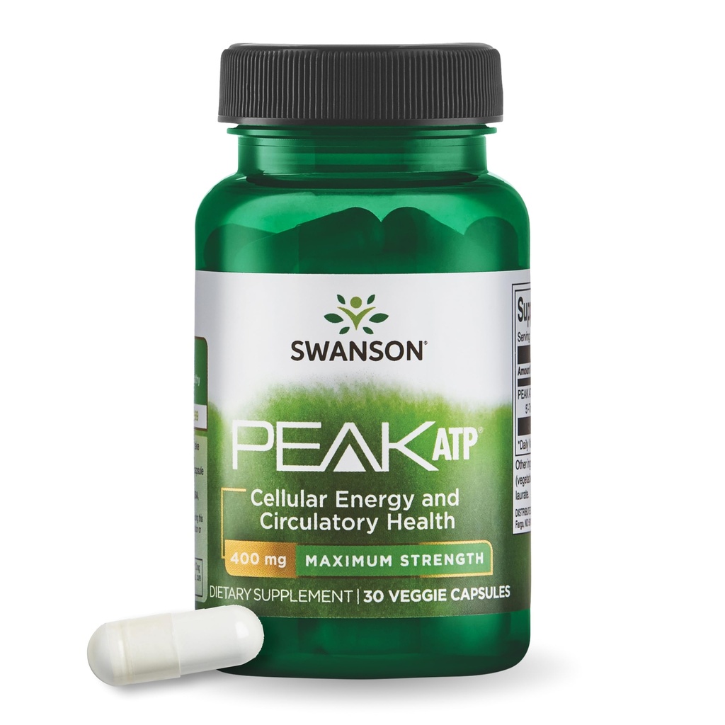 Swanson Maximum Strength Peak ATP, 400 mg, 30 Veggie Capsules