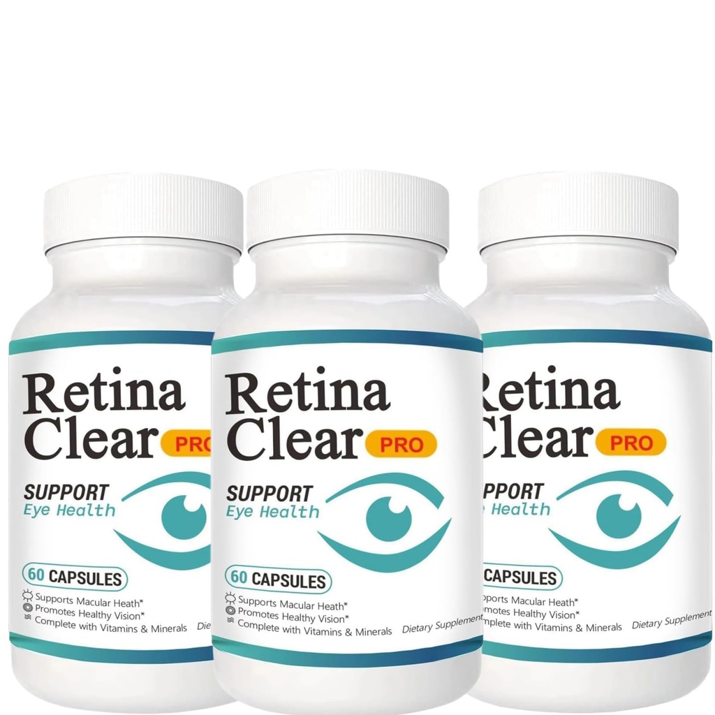 Retina Clear Pro Eye Supplement - Retina Clear for Eyes Capsules - Maximum Strength, Advanced Formula All Natural Visual Wellness, Eye Fatigue Relief & Focus（3PCS