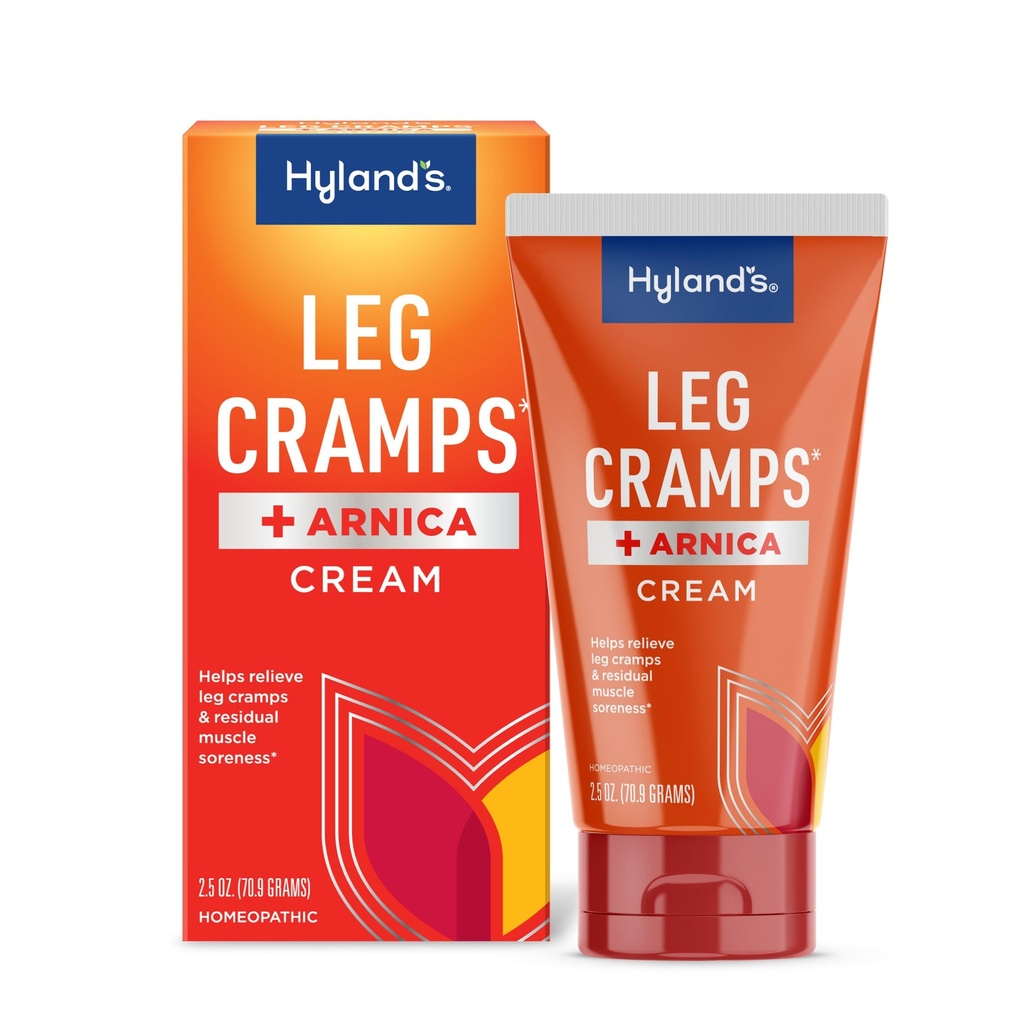 Hyland's Leg Cramps + Arnica Cream Pain Relief Ointment, Natural Relief of Calf, Leg and Foot Cramp, 2.5 oz