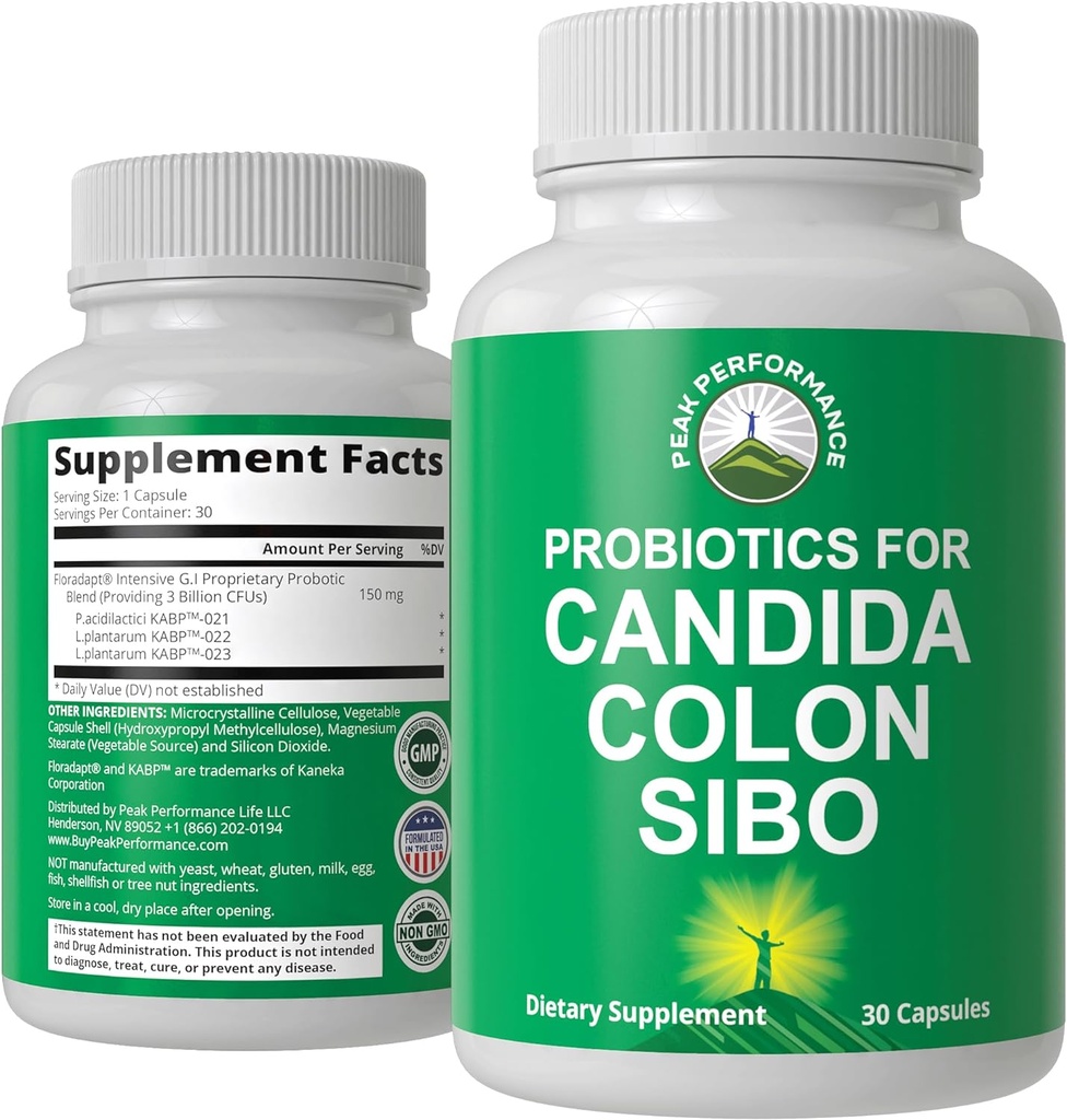 Probiotics for Candida, Colon Cleanse, IBS, and SIBO Support. Doctor Recommended Proprietary Microbiome Reset Probiotic Supplement. Gut Health and Overgrowth Treatment Capsules for Women & Men