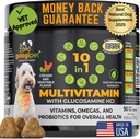 Googipet Premium 10 in 1 Dog Vitamins Multivitamin Chewable with Probiotics for Gut Health, Dog Vitamins and Supplements w/Vitamin C & Glucosamine for Joint Support (Chicken & Vegetable Flavor)