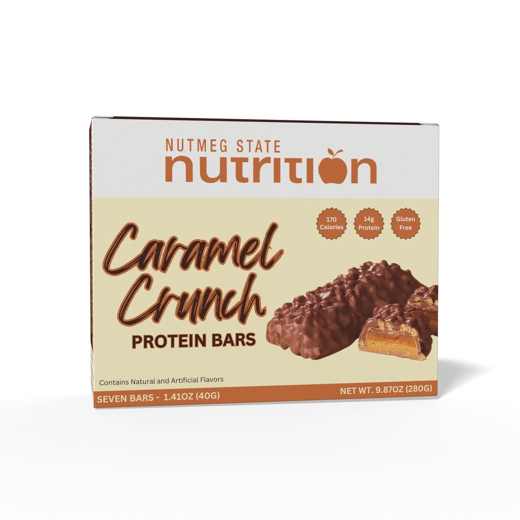 HEALTHWISE CARAMEL CRUNCH BAR - 35 SERVINGS (5 BOXES) - HIGH PROTEIN - LOW CARB