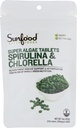Sunfood Chlorella Spirulina Tablets - Spirulina and Chlorella Powder Pills, Green Algae Supplement Rich in Chlorophyll, Broken Cell Wall, Vegan - 2 oz Bag