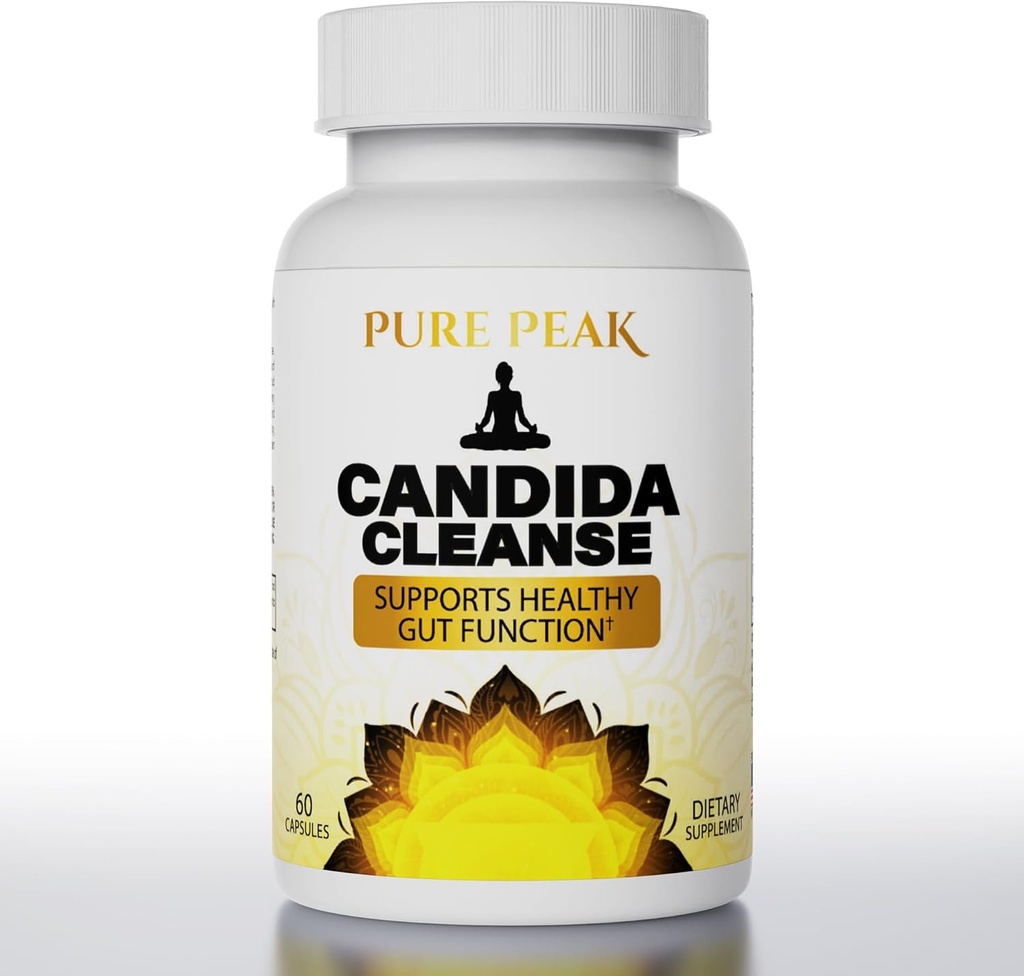 Candida Cleanse - Gut & Colon Support (60 Capsules) - for Men & Women - Natural Herbs for Intestinal Detox - Oregano Leaf, Wormwood, Black Walnut, Caprylic Acid