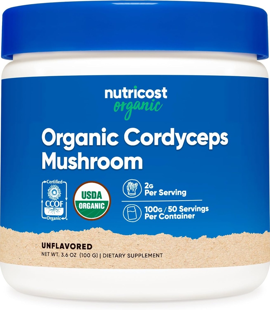 Nutricost Organic Cordyceps Powder 100 Grams - USDA Certified Organic, Non-GMO, Gluten Free
