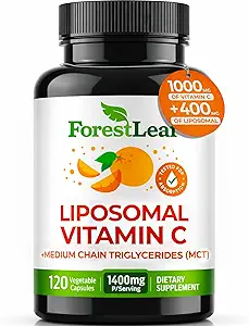 ForestLeaf Liposomal Vitamin C 1000mg Capsules | High Dose Vitamin C Liposomal Supplement w Coconut Oil Fatty Acids | Fast Absorption | Immune Support, Antioxidant, Collagen Production | 120 Vegan Cap