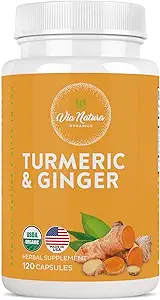 Turmeric & Ginger Capsules 1000mg | Organic Herbal Supplement | 120 Capsules