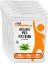 BulkSupplements.com Organic Pea Protein Powder - Plant Based & Vegan Protein Powder - Unflavored & Gluten Free, 30g per Serving, 1kg (2.2 lbs) (Pack of 5)