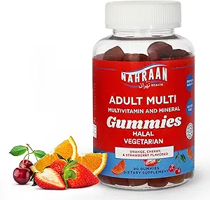Halal Vitamins for Adults - Halal Multivitamins for Women & Men - Vitamin A, C, D, E, B6, B12 - Vegetarian, Halal Gummies - 90 Count