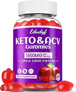 Keto ACV Gummies - 1500mg Apple Cider Vinegar Gummies with Probiotics, B12 and Keto Support, Detox & Cleanse, GMO Free & Vegan - 60 Count...