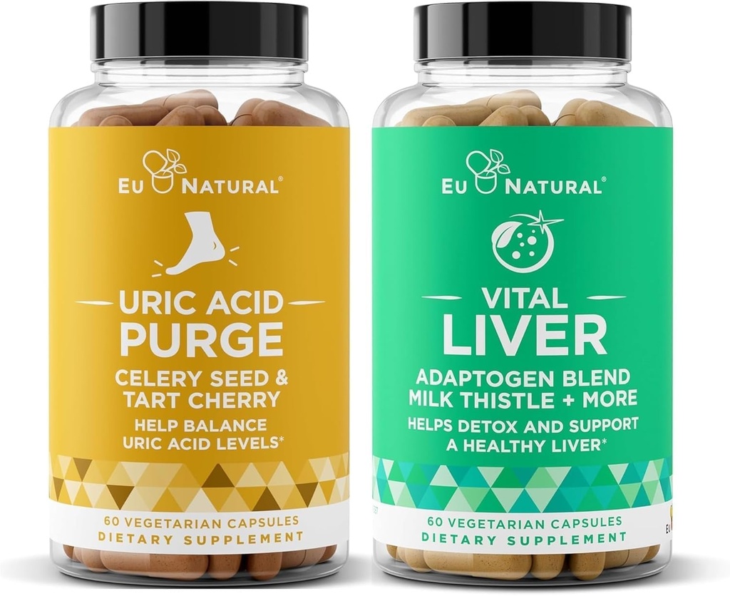 Purge! Uric Acid Flush and Vital Liver Bundle - Detox, Cleanse, and Repair for Joint Support & Active Mobility Plus Optimal Liver Function & Digestive Health
