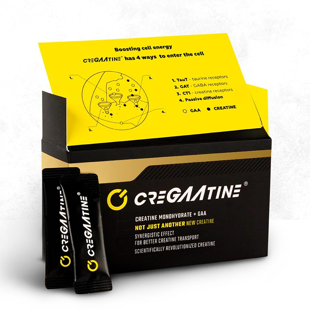 Micronized Creatine Monohydrate + GAA | Increase Strength, No Water Retention | Boosts Memory & Focus | Single-Serve Packets | 60 Sachets, 30 Servings | (Sachets, Unflavored)