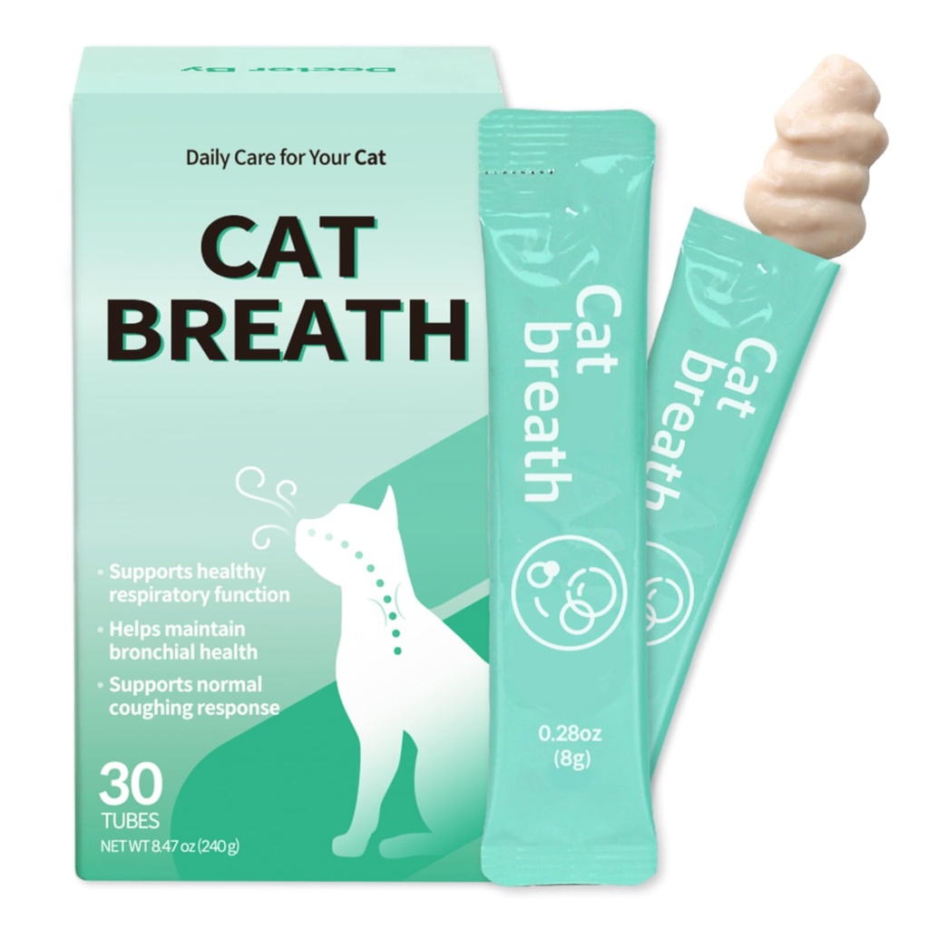 Doctor By Cat Breath Bronchial Supplements Cat Sneezing Treatment Asthma Cold Cough Nose Relief Respiratory&Immune Support with TF-343-30 lickable Formula Individually Packaged, Chicken (1 Pack)