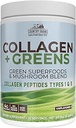 Country Farms Collagen Peptides Powder with Greens Dietary Powder Supplement (Type I, III) for Skin Hair Nail and Joints, Dairy/Gluten/Sugar Free, Energizing Superfoods, Natural, 10.6 Oz 30 Servings