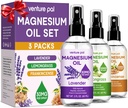 Venture Pal 3-Pack Topical Magnesium Oil Spray Set for Feet – Ideal Gift for Relaxation, Better Sleep, Muscle Relief for Legs & Joints, Healthy Hair & Skin. Fast Absorption, Non-Greasy