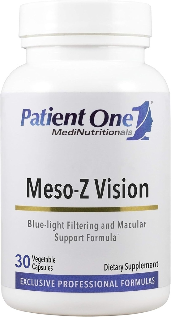 Patient One Meso-Z Vision | Supplement to Support Eye Health and Blue Light Filtering* | with Lutein, Zeaxanthin and Meso-Zeaxanthin | 30 Capsules