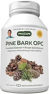 ANDREW LESSMAN Pine Bark OPC Anti-Oxidant Extracts 30 Capsules - Supports Tissues and Organ Systems to Neutralize Damaging Free-Radicals, Proanthocyanidins, Powerful Anti-oxidant, No Additives