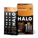 HALO Hydration – Electrolyte Energy Drink Mix | Hydration Powder Packets | Variety Pack (Caramel, Vanilla, Mocha Lattes), Healthy Skinny Coffee | Easy Open Single Serving Stick | 12 Sticks