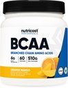 Nutricost BCAA Powder (Orange Mango, 60 Servings) - 2:1:1 Optimal Ratio, Gluten Free, Non-GMO, Vegetarian