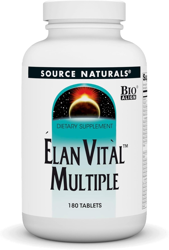 Source Naturals Elan Vital Multiple - Supports Brain, Heart, Liver, Immune, Energy Boost - 180 Tablets
