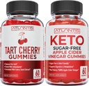Atlantis Nutrition Tart Cherry 60 Gummies + Sugar Free Keto Apple Cider Vinegar 60 Gummies