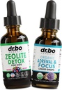 Zeolite Detox & Adrenal Focus Support - Clinoptilolite Zeolite for Kids & Adults Liquid Drops with Vitamins B12 & D - Organic Adrenal and Focus for Calm Natural Brain, Memory Fatigue Stress Attention