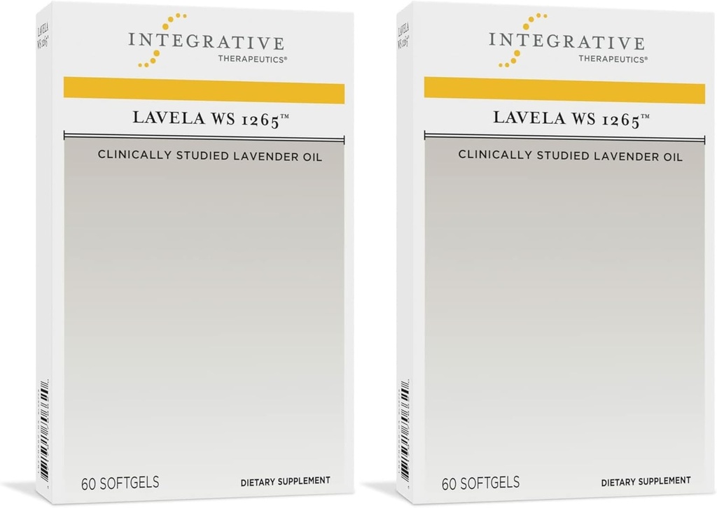 Integrative Therapeutics Lavela WS 1265 - Lavender Essential Oil Supplement for Sleep & Stress Support* - Dairy-Free - 120 Softgels (120 Servings)