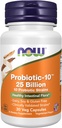 NOW Foods Supplements, Probiotic-10™, 25 Billion, with 10 Probiotic Strains, Dairy, Soy and Gluten Free, Strain Verified, 30 Veg Capsules