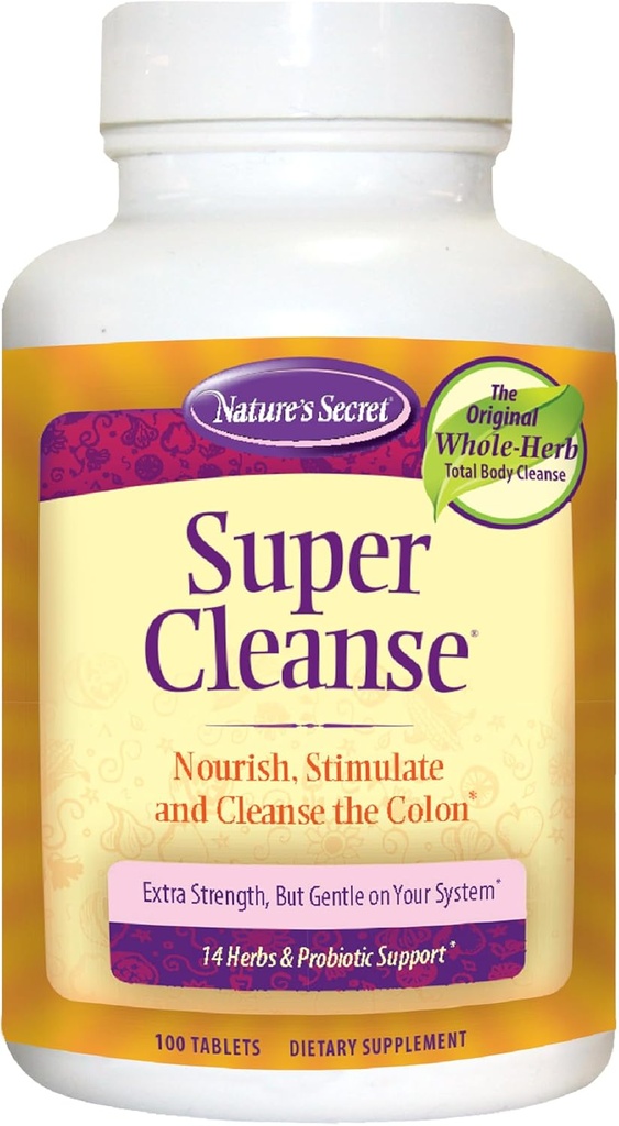Super Cleanse by Nature's Secret | Herbal and Probiotic Support, 100 Tablets