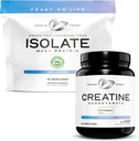 Muscle Feast Bundle - Creatine Powder (Unflavored, 2lb) & 1 Whey Protein Isolate (Unflavored, 5lb) | Premium Supplements, Vegetarian, Gluten Free