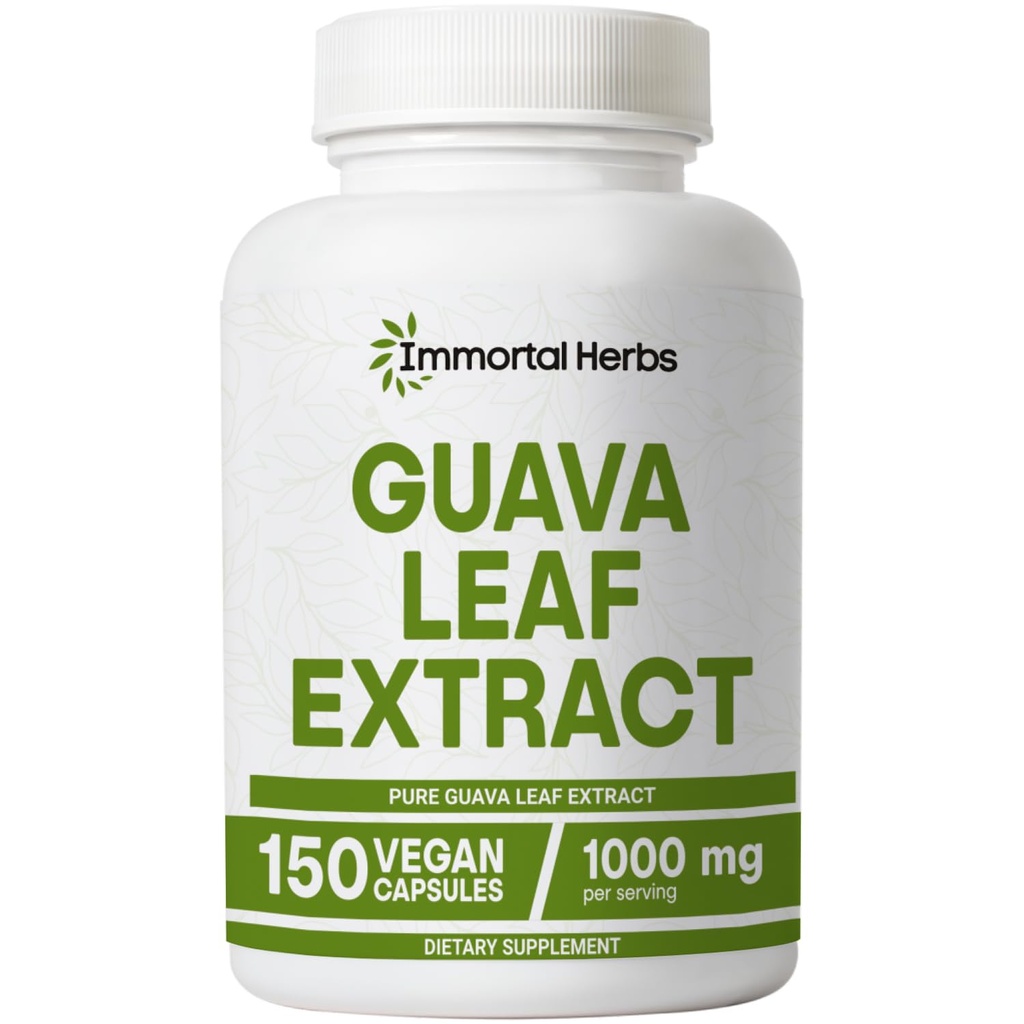 Guava Leaf Extract 1000mg, 10:1 Extra Strength, 150 Pills, Non-GMO & Gluten-Free Guava Extract Capsules for Women and Men
