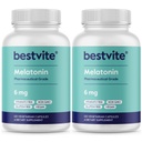 BESTVITE Melatonin 6mg (240 Vegetarian Capsules) (120 x 2) - No Stearates - Vegan - Non GMO - Gluten Free